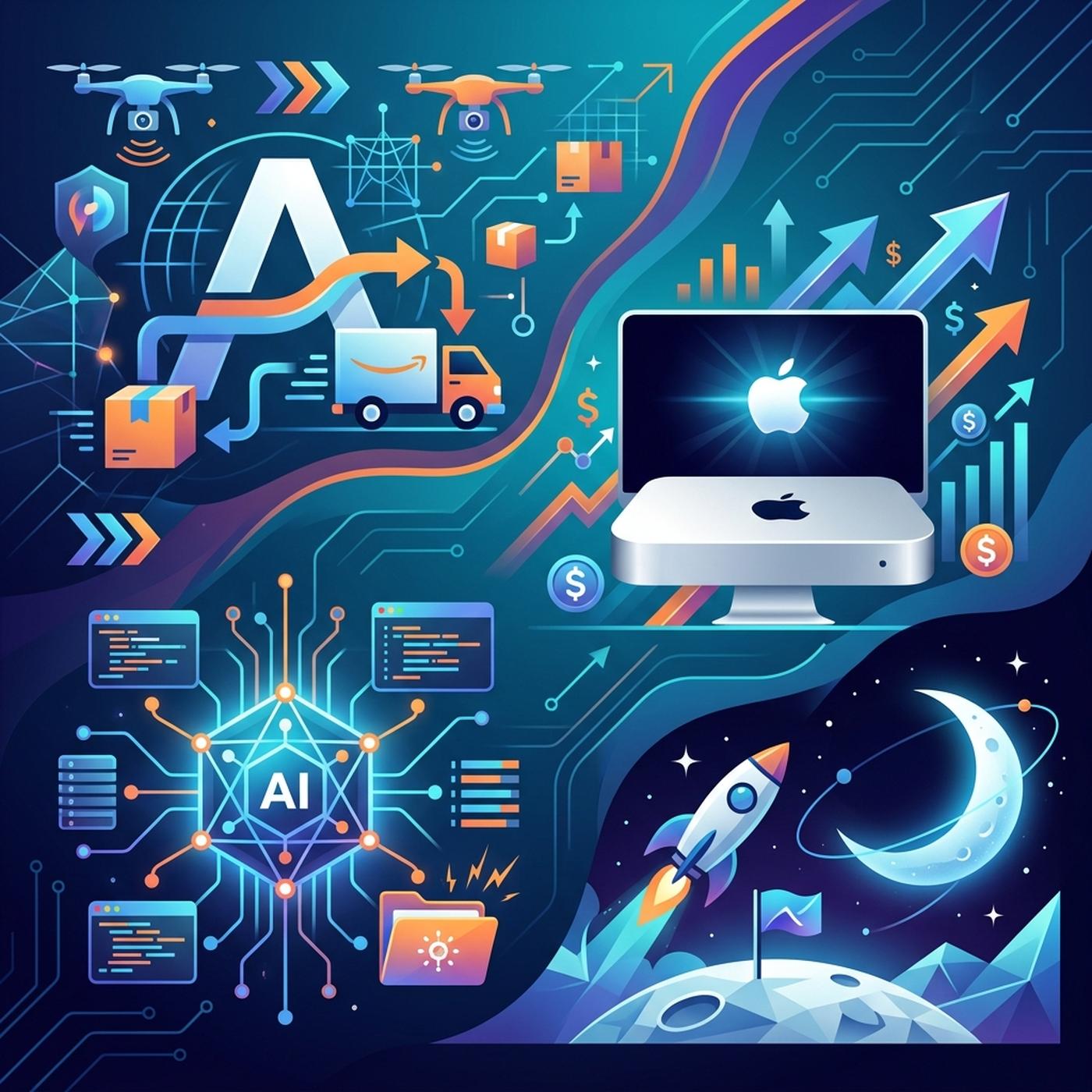 Amazon vs. Gigantes, IA que Crea Archivos, Adiós Mac Mini Barato y ¡Desafío Lunar!